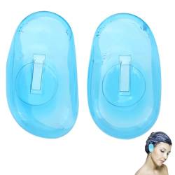 Ryaupy 1 Paar Silikon-Ohrstöpsel, Ohrschut, Blaue Ohrenschützer Anti-Flecken-Schutz-Ohrenschützer, Farbstoffbeständig, Salon-Friseur-Haarfärbe-Ohrenschützer Ohrenschützer Gehörschutz Duschhauben von Ryaupy