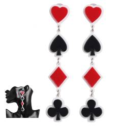 Ryaupy 1Paar Lustige Spielkarten-Ohrringe Aus Acryl - Damen Spielkarten Ohrhänger Acryl Anhänger - Pik-Herzen Pflaume Poker-Ohrringe Für Mädchen Party Schmuck Geschenk von Ryaupy