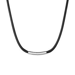 Ryaupy Vintage Leder Choker Halskette Silber Bar Choker Halskette Kurz Schwarz Leder Halskette Boho Halskette Schmuck für Frauen und Mädchen (Silber) von Ryaupy