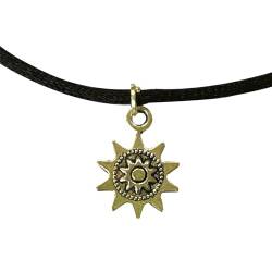 Ryaupy Winzige Sonnenblumen-Halskette - Choker aus schwarzem Wildleder - kurze Boho-Halskette - Schmuck für Damen und Mädchen von Ryaupy