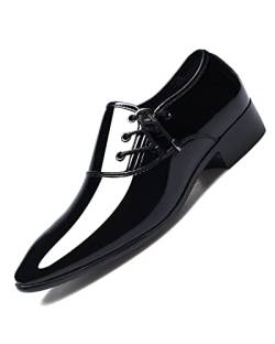 Ryehack Männer Lackleder Lederschuhe Business Derbys Klassische Kleid Schuhe Wingtip Oxford Schuhe Schwarze Brock Schuhe von Ryehack