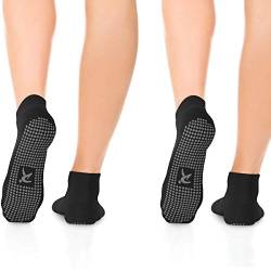 rutschfeste Anti Skid Grip Socken (2 Paar) (perfekt für Pilates, Yoga, Barre, Dance, Martial Arts, Trampolin, Fitness, Krankenhaus, Reha, Home & Body Balance) von Rymora