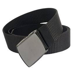 S-MAN Gürtel für Männer Militärische Arbeit im Freien Sport Abnehmbare Metallschnalle Nylon Gurtband Golf Gürtel 3.8CM breit Schwarz von S-MAN