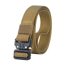 S-MAN Nylon Herren Gürtel 2,5 cm breit Military Schnellverschluss Metall Schnalle Gurtband Taktische Gürtel für Männer, Braun (schwarze kleine Schnalle), Einheitsgröße von S-MAN