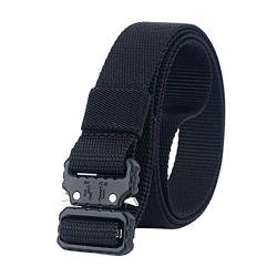 S-MAN Nylon Herren Gürtel 2,5 cm breit Military Schnellverschluss Metall Schnalle Gurtband Taktische Gürtel für Männer, Schwarz (schwarze kleine Schnalle), Einheitsgröße von S-MAN