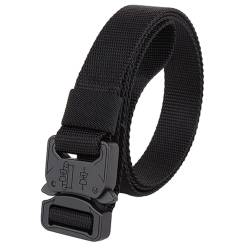 S-MAN Nylon Herren Gürtel 2,5 cm breit Military Schnellverschluss Metall Schnalle Gurtband Taktische Gürtel für Männer, Schwarz , Einheitsgröße von S-MAN