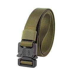 S-MAN Nylon Herren Gürtel 2,5 cm breit Military Schnellverschluss Metall Schnalle Gurtband Taktische Gürtel für Männer, armee-grün, Einheitsgröße von S-MAN