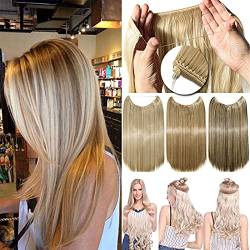 Geheime Stirnband Draht in Natürlichen Haarverlängerung Gummiband Haarteile Ombre für Frauen 50cm Gerade -Silbergrau von S-noilite