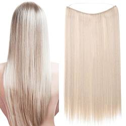 Hair Extensions Geheimes Stirnband Einfach unsichtbar Crown Wire im Haarverlängerung Haarteil für Frauen 50cm Glatt Dunkelblonde Mischung Bleichblond von S-noilite