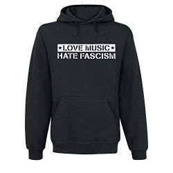 Love Music Hate Fascism Kapuzenpullover, Schwarz, Grösse S von S&D