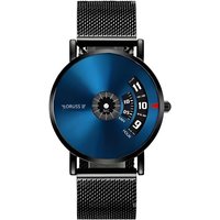 S&T Design Quarzuhr Herren Armbanduhr Herrenuhr Männeruhren Luxusuhr Blau, inkl. Geschenketui + Werkzeug zum verstellen von S&T Design