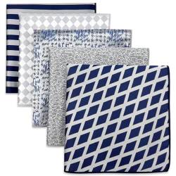 S&W SHLAX&WING 5 Pieces Assorted Herren Einstecktücher Handkerchiefs Set 77 von S&W SHLAX&WING