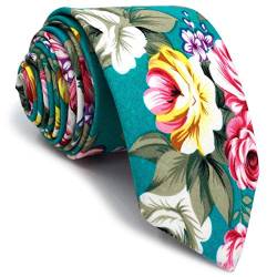 S&W SHLAX&WING Baumwolle Krawatten für Männer Dünne Floral bedruckt von S&W SHLAX&WING