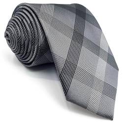 S&W SHLAX&WING Dünne Herren Krawatte Grau Checked Width Seide Geschäftsanzug von S&W SHLAX&WING