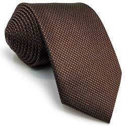 S&W SHLAX&WING Dünne Herren Krawatte Solid Braun Geschäftsanzug Seide von S&W SHLAX&WING