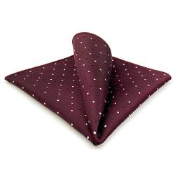 S&W SHLAX&WING Einstecktücher für Herren Burgunder Kastanienbraun mit Punkten Hochzeit Pocket Square von S&W SHLAX&WING