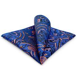 S&W SHLAX&WING Herren Einstecktücher für Anzüge Orange Blau Luxusgeschenk für Herren Pocket Square von S&W SHLAX&WING