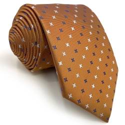 S&W SHLAX&WING Krawatten für Herren Orange mit blauen weißen Punkten für Anzug extra lang 160 cm XL von S&W SHLAX&WING
