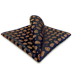 S&W SHLAX&WING Krawatten für Herren Paisley Blau nur mit passendem Einstecktuch in Orange von S&W SHLAX&WING