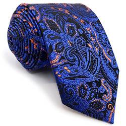 S&W SHLAX&WING Krawatten für Herren orange blau Krawattenset groß und groß XL extra lang von S&W SHLAX&WING