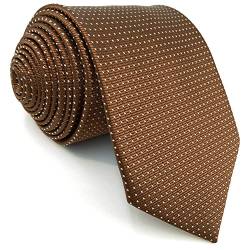 S&W SHLAX&WING Krawatten für Männer Braun Kupfer Formale Krawatte mit weißen Punkten Extra lange Krawatte von S&W SHLAX&WING