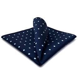 SHLAX&WING Classic Herren Krawatte Blau Punkte Geschäftsanzug Suits Matching Einstecktuch von S&W SHLAX&WING
