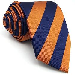 SHLAX&WING Neu Blau Orange Streifen Herren Krawatte Set Geschäftsanzug Classic von S&W SHLAX&WING