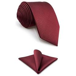 Shlax&Wing Einfarbig Color Rot Burgundy Hochzeit Mehrfarbigs For Männer Classic Krawatte Fashion von S&W SHLAX&WING