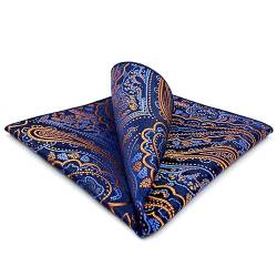 Shlax&Wing Einzigartig Herren Seide Krawatte Blau Orange Paisley Blumen von S&W SHLAX&WING