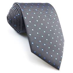 Shlax&Wing Neu Entwurf Punkte Herren Krawatte Grau Blau Seide Geschäftsanzug Classic von S&W SHLAX&WING