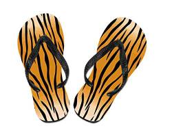 Flip Flop Tiger | Tigermuster | Tigerfell | getigert - Schuhe / Slipper Badeschuhe Flip-Flop Badelatschen Badeschlappen Sandale Zehentrenner, Gr. 30-34 von S.B.J - Sportland