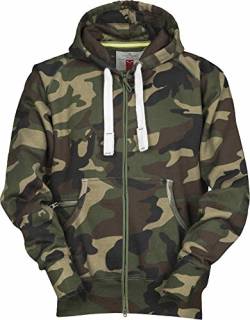 S.B.J - Sportland Camouflage Classic Army Style Zip Jacke/Hoody/Sweatjacke/Kapuzensweater/Pullover in Tarnfarbe von S.B.J - Sportland