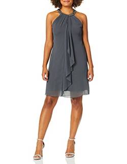 S.L. Fashions Damen Jewel Halter Sheath Dress (Petite and Regular) Kleid fr besondere Anlsse, Stahl, 42 von S.L. Fashions