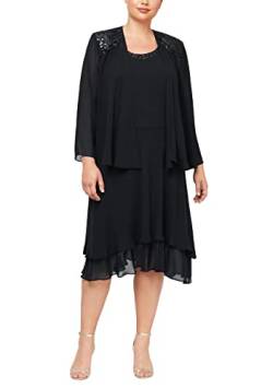 S.L. Fashions Damen Verziertes gestuftes Jackenkleid in Übergröße Kleid für besondere Anlässe, Schwarz, 52 Mehr von S.L. Fashions