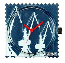S.T.A.M.P.S. Stamps originelle Uhr Zifferblatt wasserfest - Motiv Boom Cranes - 103795 - Quarzuhrwerk mit Analoganzeige Sammeluhr von S.T.A.M.P.S.