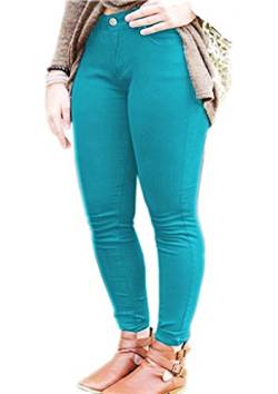 SA Fashions® Damen Jeggings / Jeggings / Jeggings in Übergröße, dehnbar, Größe 34-54 Gr. 36, türkis von SA Fashions