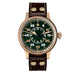 Hruodland Herrenuhren PT5000 Saphir 100 m wasserdicht grün automatische mechanische Armbanduhren, farbe 1, Retro von SAAKO
