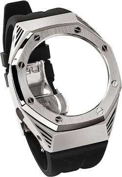 SAAWEE Premium-Edelstahl-Uhrengehäuse, Mod Kit, für GA2100/2110 Ersatzset, Herren-Metallgehäuse, Fluorkautschuk-Armband, Uhrenzubehör, Einheitsgröße, Achat von SAAWEE
