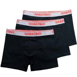 SABATINO Designer Herren Boxer (3er-Pack) | Herren Boxershorts Multipack | Herren Boxershorts mit elastischem Bund (DE/NL/SE/PL, Alphanumerisch, L, Regular, Regular, Schwarz - Grau) von SABATINO