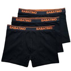 SABATINO Designer Herren Boxer (3er-Pack) | Herren Boxershorts Multipack | Herren Boxershorts mit elastischem Bund (DE/NL/SE/PL, Alphanumerisch, XL, Regular, Regular, Schwarz - Schwarz) von SABATINO