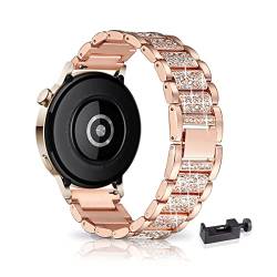 20MM Metall Armband für Huawei Watch GT 3 Pro 43mm/Honor Magic Watch 2 42mm Armband, Frauen Strass Glitzer Verstellbare Edelstahl Ersatzbänder Armband Kompatibel mit Huawei Watch GT 3 Pro 43mm (D) von SABSEN