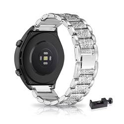 22MM Metall Armband Kompatibel mit Xiaomi Watch S1/Xiaomi Watch S1 Active/Xiaomi Mi Watch Armband, Frauen Strass Glitzer Verstellbare Edelstahl Ersatzbänder Armband (C) von SABSEN