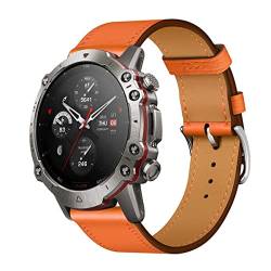 Leder Armband für Amazfit Falcon Armbänder, Echtleder Schlank Ersatzarmband mit Edelstahl-Verschluss Kompatibel mit Armbänder Amazfit Falcon (21) von SABSEN