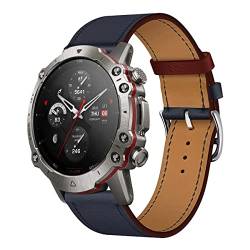 Leder Armband für Amazfit Falcon Armbänder, Echtleder Schlank Ersatzarmband mit Edelstahl-Verschluss Kompatibel mit Armbänder Amazfit Falcon (7) von SABSEN