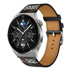 Leder Armband für Huawei Watch GT3 Pro 46MM Armbänder, 22MM Echtleder Schlank Ersatzarmband mit Edelstahl-Verschluss Kompatibel mit Armbänder Huawei Watch GT3 Pro 46MM (7) von SABSEN