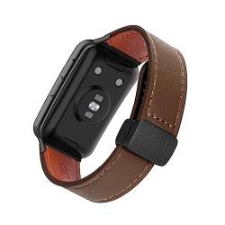 Lederarmband für Huawei Watch Fit/Elegant/New Armband, Magnetische Leder Ersatzarmband, Magnetische Mehrfache Farben Slim Leather Ersatzband Kompatibel mit Armband Huawei Watch Fit (F) von SABSEN