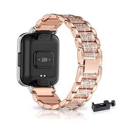 Metall Armband für Xiaomi Redmi Watch 2 Lite Armband, Frauen Strass Glitzer Verstellbare Edelstahl Ersatzbänder Armband Kompatibel mit Xiaomi Redmi Watch 2 Lite (D) von SABSEN