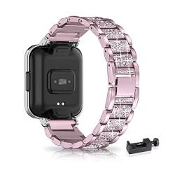 Metall Armband für Xiaomi Redmi Watch 3 Armband, Frauen Strass Glitzer Verstellbare Edelstahl Ersatzbänder Armband Kompatibel mit Xiaomi Redmi Watch 3 (C) von SABSEN