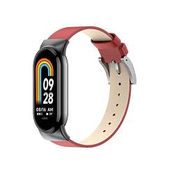 SABSEN Leder Armband für Xiaomi Mi Band 8 Armband, Xiaomi Mi Band 8 Lederband Ersatzband mit Edelstahl-Verschluss Kompatibel mit Xiaomi Mi Band 8 (C) von SABSEN