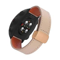 SABSEN Lederarmband für Polar Vantage M2 / Vantage M Armband, Magnetische Leder Ersatzarmband, Magnetische Mehrfache Farben Slim Leather Ersatzband Kompatibel mit Polar Vantage M2 / Vantage M (B) von SABSEN